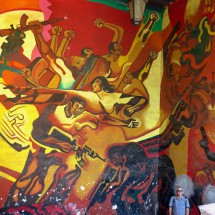 Mural in a student's hostel in Morelia